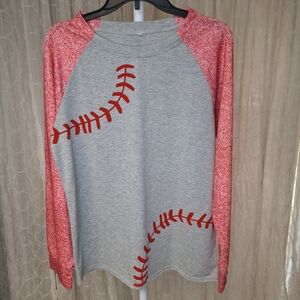 Baseball Mlb Women's Raglan Graphic T Shirt  Red and Gray Red October Playoffs